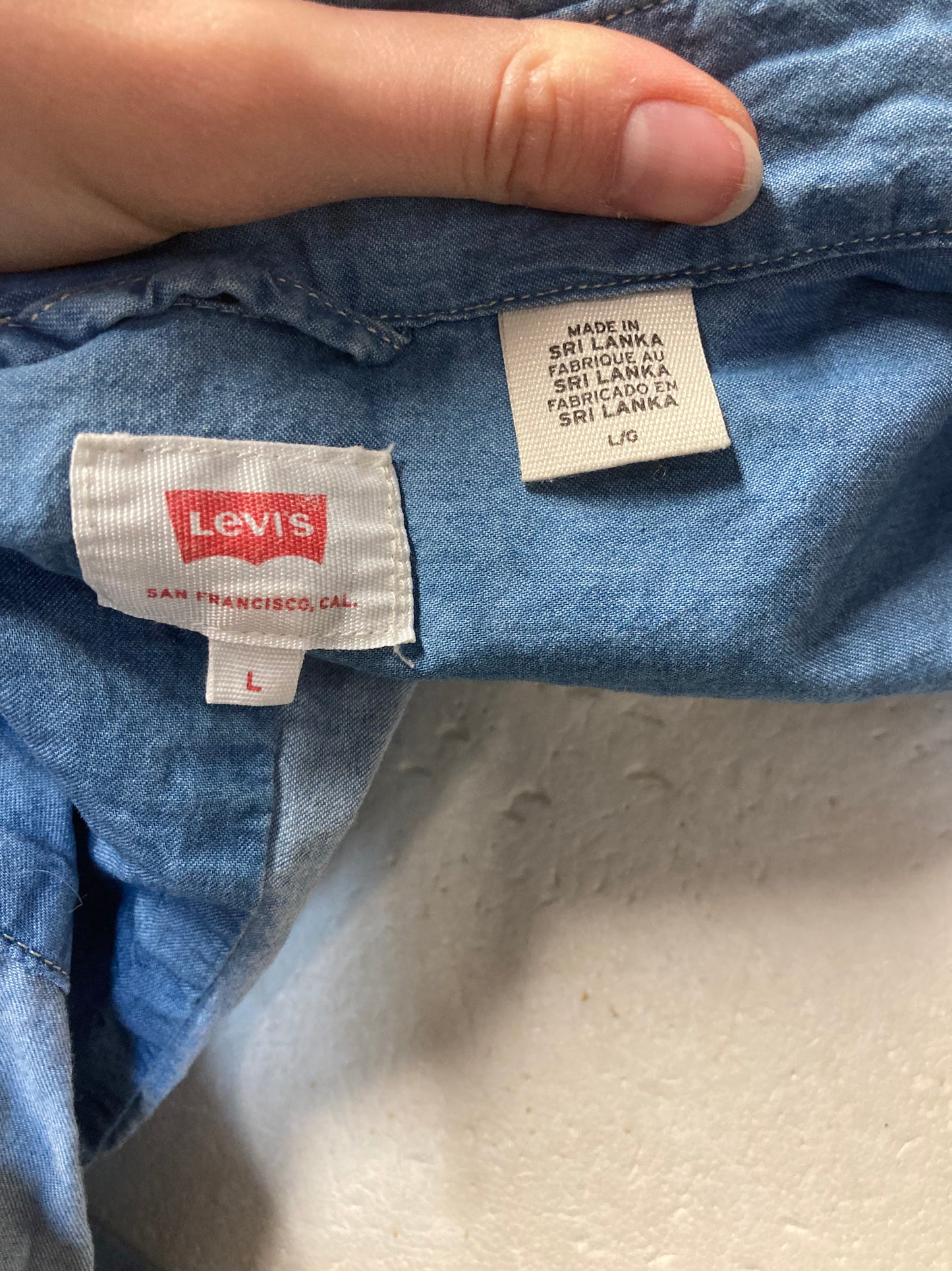 Denim skjorte str. L.