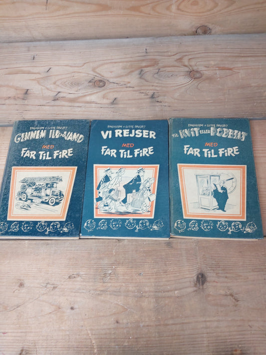 3 stk. Far til fire bøger