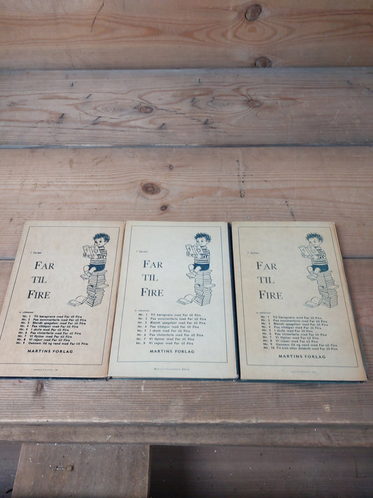 3 stk. Far til fire bøger